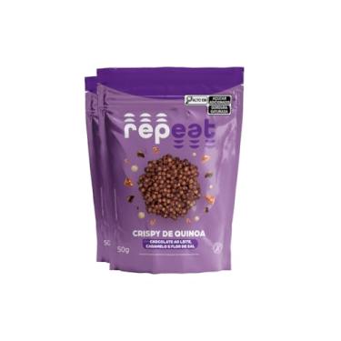 Imagem de Repeat Foods, Kit 2 Crispy Chocolate Quinoa Caramelo Flor Sal Repeat 50G