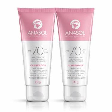 Imagem de Kit 2 Protetores Solar Facial Anasol Clareador FPS 70 - Dahuer
