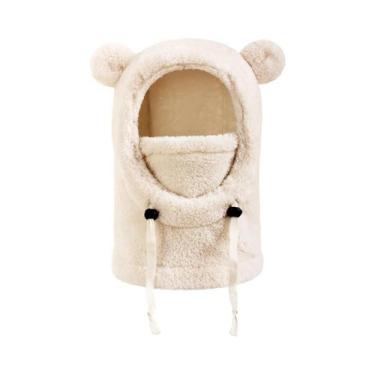 Imagem de Gorro Unissex Com Orelhas De Urso, Máscara Integrada E Cachecol Para O