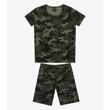 Imagem de Pijama Infantil Camiseta e Bermuda Select Verde, 10, Verde