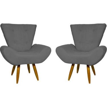 Imagem de Kit 2 Poltronas Decorativa Para Sala Recepção Manicure Consultório Esc