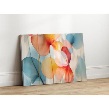 Imagem de Quadros Decorativos para Sala Quarto Arte Floral Abstrata 40x60 Linha 