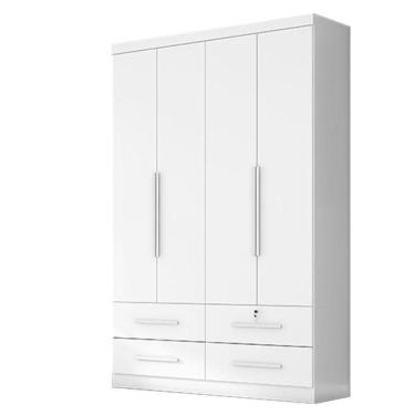Imagem de Guarda Roupa Solteiro Maximus Plus 4 Portas Branco – Zanzini