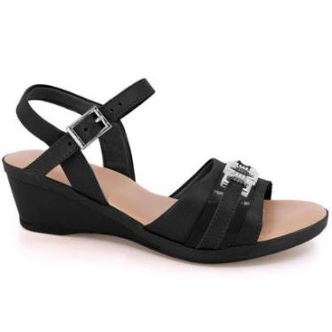 Imagem de Sandália Feminina Anabela Preto Usaflex MM0904-Feminino