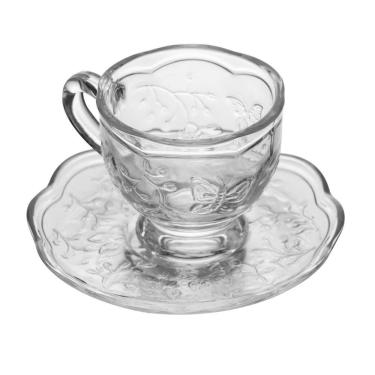 Imagem de Xícara de Café com Pires New Butterfly 80ml Cristal