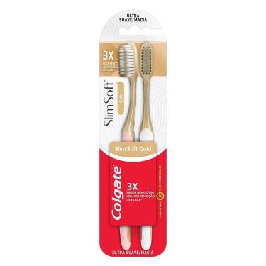 Imagem de Escova Dental Colgate Slim Soft Gold Ultra com 2 Unidades