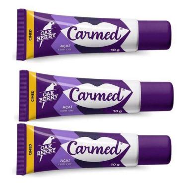 Imagem de Kit 3 Und Hidratante Labial Carmed Açai Oakberry 10g Com Cor