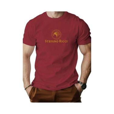 Imagem de Camiseta Masculina De Algodão Com Estampa De Cabeça De Águia, Gola Red