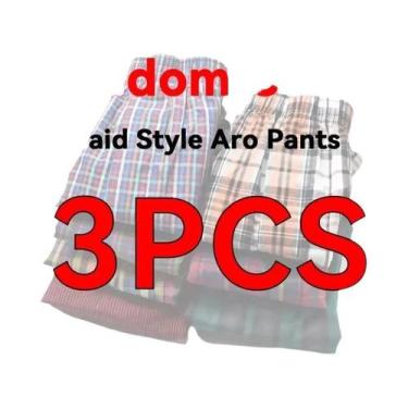 Imagem de Cuecas Boxer Masculinas De Algodão Xadrez Confortáveis E Respiráveis C