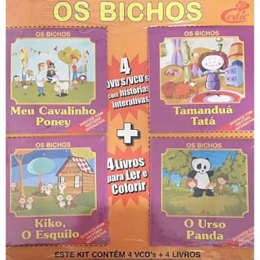 Imagem de Coleção: Os Bichos - 4 DVDs + 4 Livros de Colorir (Novo, Lacrado) - Ed