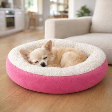 Imagem de Cama Pet Redonda de Sherpa Quentinha Cama Para Cães e Gatos 50x50 - Gi