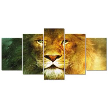 Imagem de Quadro Decorativo Animal Leao Selvagem Mosaico Sala Quarto