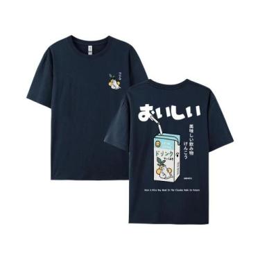 Imagem de Camiseta Unissex Oversized De Algodão Com Estampa De Gato Japonês, Man