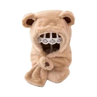 Imagem de Conjunto De Chapéu E Cachecol De Pelúcia De Urso Teddy Para Meninos E 