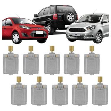 Imagem de Kit 10 Micro Motores para Trava de Fechadura Elétrica Modelo F103 Compatível com Fiesta Ka Ecosport