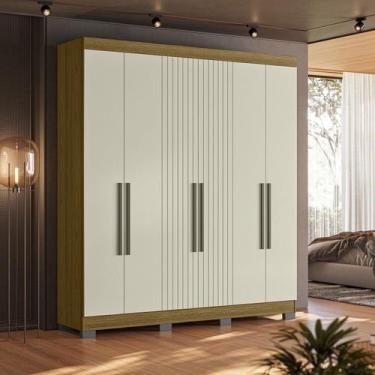 Imagem de Guarda Roupa Dakota Casal 6 Portas Ripado - Olivar