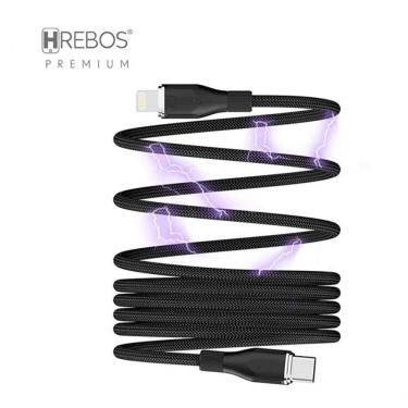 Imagem de Cabo Hrebos Usb-c/lightning Curl Flow Magnético 1.2m Cb-601i