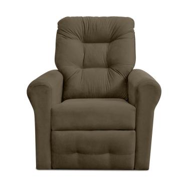 Imagem de Poltrona Reclinável Nala Encosto Reclinável Suede Veludo Marrom Matrix