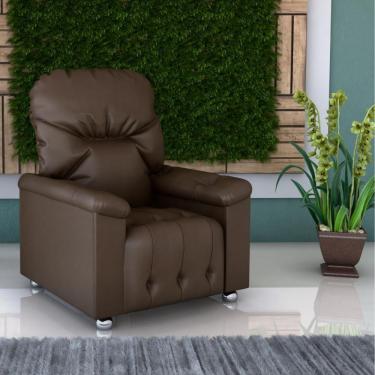 Imagem de Poltrona Reclinável York Couro Sintético Marrom Casa H
