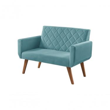 Imagem de Poltrona Namoradeira 2 Lugares Anabelle Suede Turquesa Unidecor