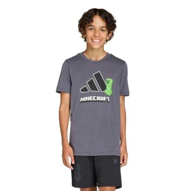 Imagem de Camiseta Adidas Minecraft Training Infantil - Cinza 11-12-Unissex