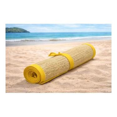 Imagem de Esteira De Praia Palha 100x60cm Com Borda Colorida- Viagem - TINGS, Am