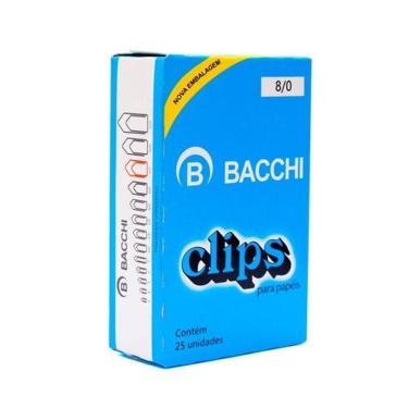 Imagem de Clips Galvanizado Bacchi 8-0 Linha Premium para Organização de Documentos com Alta Dura...