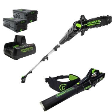Imagem de Podador De Altura 82v Com Soprador 760cfm + 2 Baterias 4,0ah + Carregador Bivolt Greenw...