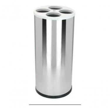 Imagem de Lixeira de Copos de Água 30L em Aço Inox com Tampa Plástica para Descarte de Palhetas Branco, Cinza, Preto
