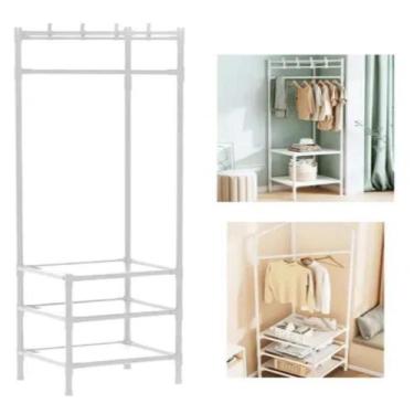 Imagem de Sapateira rack canto cabides roupas portatil armario - Multicoisa da P