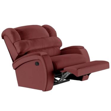 Imagem de Poltrona Do Papai Reclinável Kalie Manual Gatilho Fh9 Pu Vermelho - Mpozenato