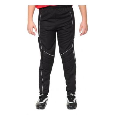 Imagem de Calça Goleiro Kanxa Classic Acolchoada Infantil Ref. 1555, G, Preto