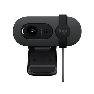 Imagem de Webcam FullHD Logitech Brio 100 com Microfone Integrado, Proteção de Privacidade, Correção Luz, USB-C - Grafite