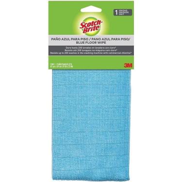 Imagem de Pano de Limpeza de Chão Azul com Superior Poder de Absorção Alta Resistência para Pisos e Superfícies Scotch Brite