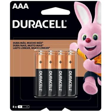 Imagem de Pilha Alcalina Duracell AAA Palito 1,5V com 8 Unidades Blister Longa Duração