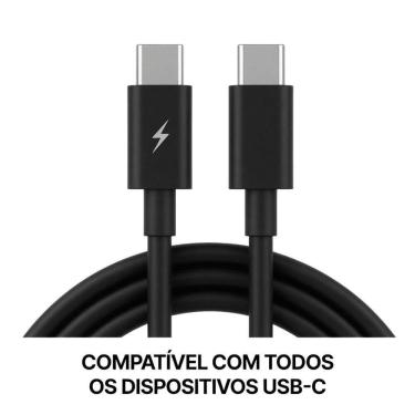 Imagem de Cabo USB Tipo-C MDM Turbo Carregamento e Dados Preto 1 Metro