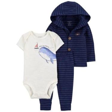 Imagem de Conjunto 3 Peças Carter's - Baleia Azul - Menino - Roupas de Bebê, 0-3