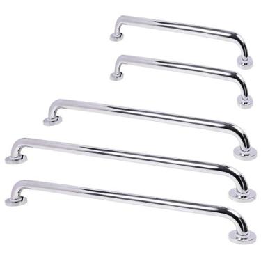 Imagem de Alca Barra de Apoio Inox Kit 40 70 e 80cm Idoso Cadeirante Banheiro Bo