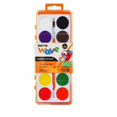 Imagem de Conjunto Aquarela 12 Cores C/ Pincel - Bazze