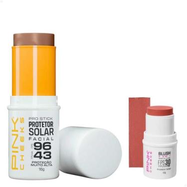 Imagem de Protetor Solar Em Bastão Pink Cheeks PRO Stick + Blush 3 Em 1 Soft Pea