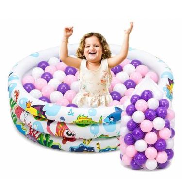 Imagem de Piscina Infantil Inflável 100 Litros Colorido + 100 Bolinhas - Lirena 