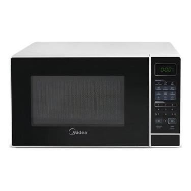 Imagem de Micro-ondas MRAS21 20l Branco Porta Preta Minuto Fácil Midea, Branco, 