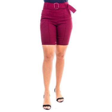 Imagem de Bermuda Bengaline Cintura Alta Com Cinto E Bolso-Feminino