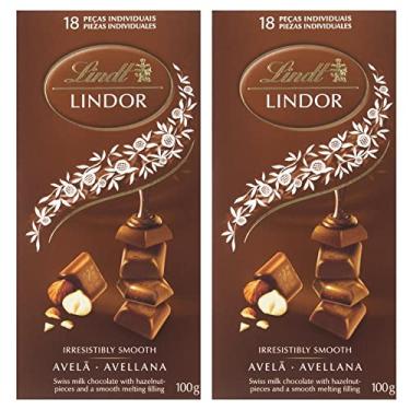 Imagem de Chocolate Lindt Lindor, Ao Leite com Avelãs, 2 barras de 100g