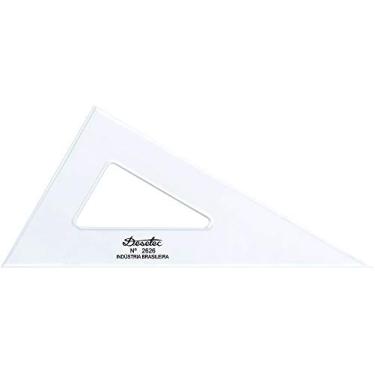 Imagem de Esquadro Escaleno 60° de 26 cm sem Escalas, Trident, 2626, Acrílico Cristal