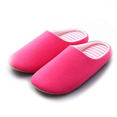 Imagem de Chinelos para mulheres, aconchegantes, para ambientes internos e externos, chinelos macios para casa com sola de pelúcia, chinelos femininos, sola macia, sapatos para casa