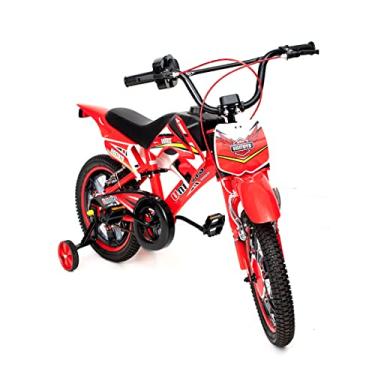 Imagem de Bicicleta Moto Cross Uni Toys Vermelha Aro 14