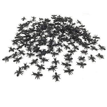 Imagem de ALIMITOPIA 200 peças de insetos de imitação realista de formigas pretas falsas para Halloween Prank Props (formiga, preto)