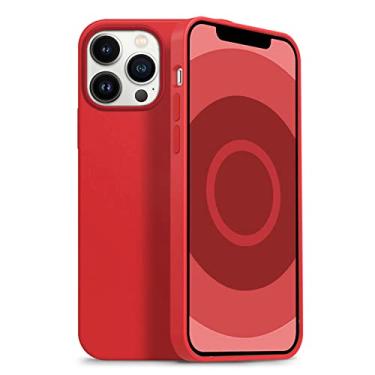 Imagem de Capa de silicone líquido para iphone 14 13 pro max à prova de choque para iphone 13 12 mini 11 pro telefone capa protetora macia, vermelha, para iphone12 promax