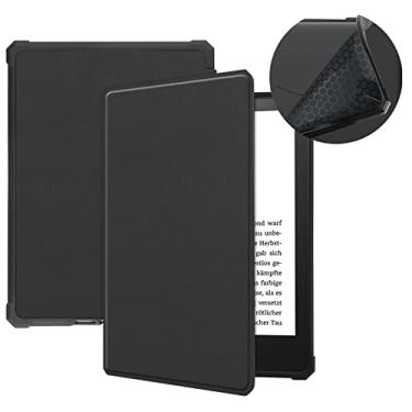 Imagem de ALMIGHTY Nova capa de silicone macia para Kindle Paperwhite de 6,8 polegadas 11ª geração 2021 - capa de couro PU premium + TPU com despertar/hibernação automática, preta